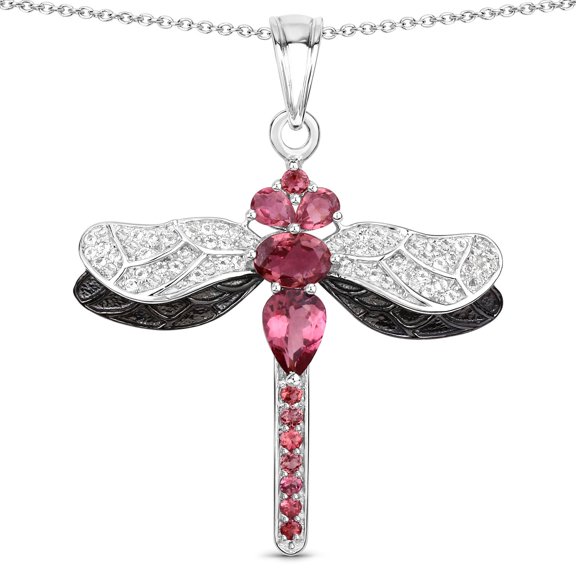 Genuine Pink Tourmaline Sterling Silver Necklace
