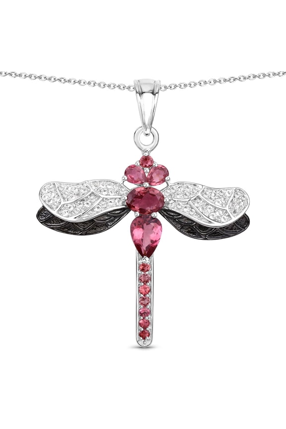 Genuine Pink Tourmaline Sterling Silver Necklace