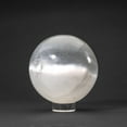 thumbnail image 1 of Genuine Polished Cats Eye Selenite (3.5") Medium Sphere, 1 of 4