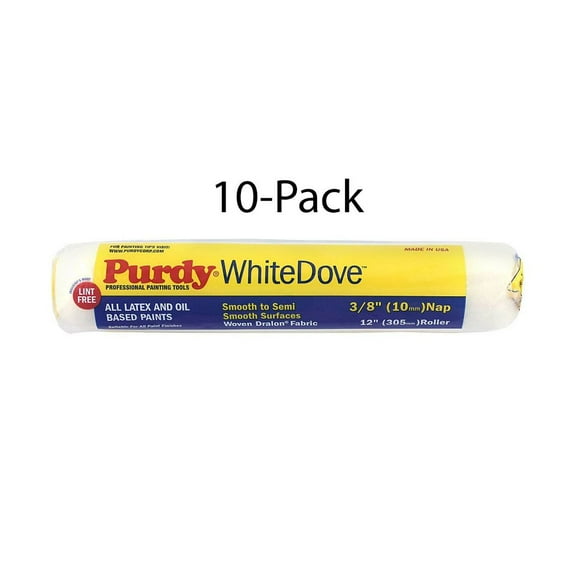 Genuine Purdy 10 Pack White Dove 12" x 3/8" Nap Roller Covers 140670122-10PK