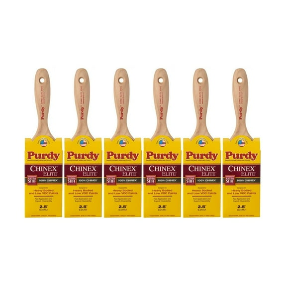 Genuine Purdy 6 Pack Chinex Elite Sprig Flat 2-1/2" Paint Brushes 144581925-6PK