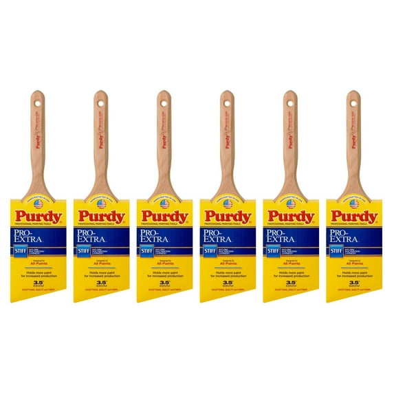Genuine Purdy 6 Pack Pro-Extra Glide Angular 3-1/2" Paint Brushes 144152735-6PK