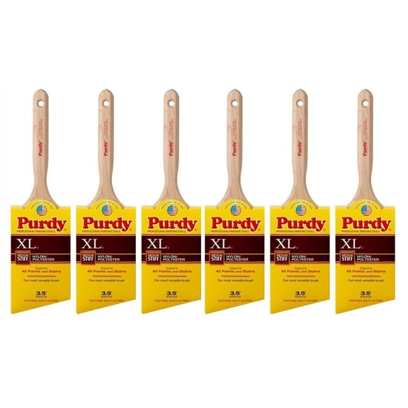Genuine Purdy 6 Pack XL Glide Angular 3-1/2" Paint Brushes 144152335-6PK
