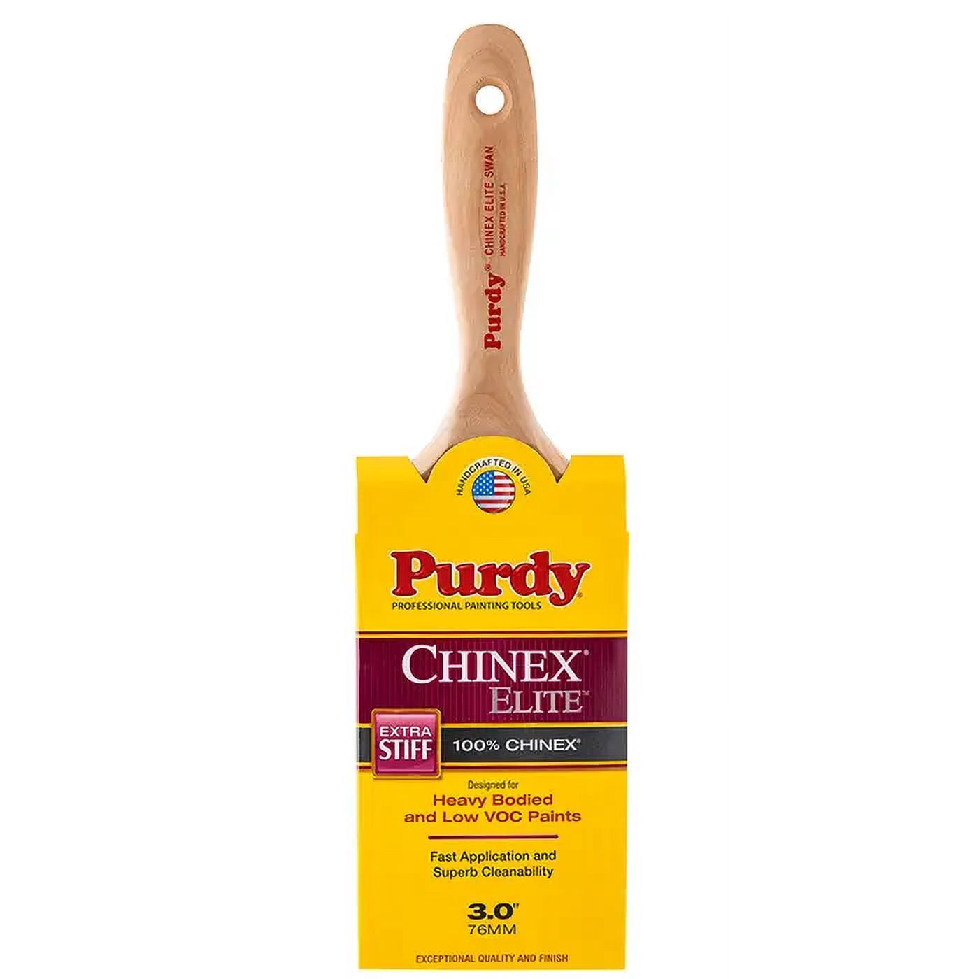 3" Purdy 144500930 Chinex Elite Swan Paint Brush, Flat Sash, Beavertail