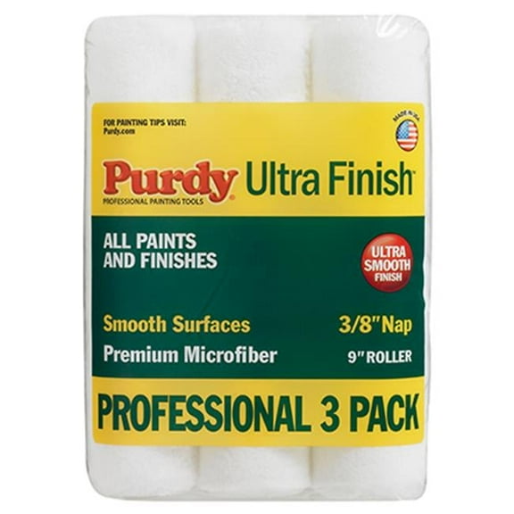 Genuine Purdy Ultra Finish 3 Multi-Pack 9" x 3/8" Nap Roller Cover 14F878000