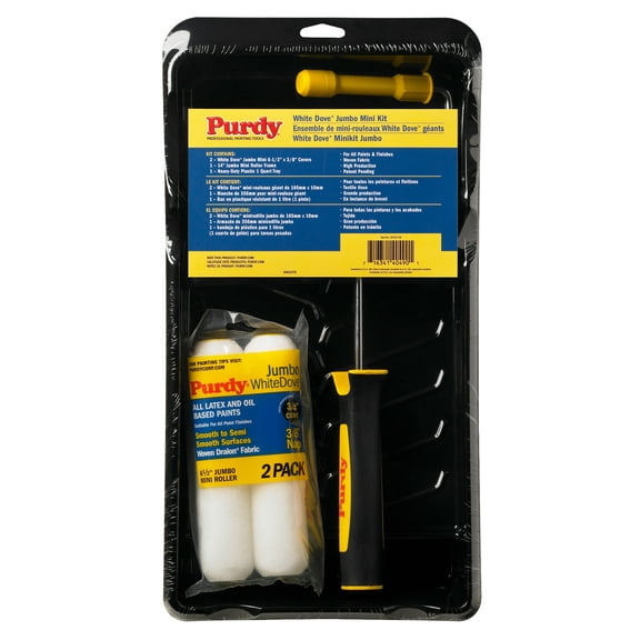 Purdy WhiteDove Jumbo Mini Painting Kit, Jumbo Mini-Roller, Plastic, 6-1/2 in. x 3/8 in.