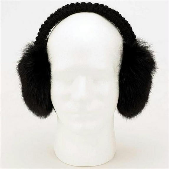 Genuine Rabbit Synthetic Fur Earmuffs - Black