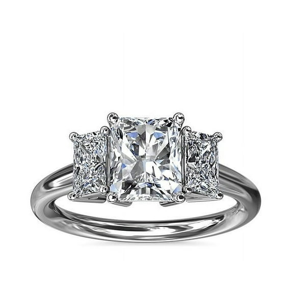 Genuine Radiant Cut 2.70 Ct Natural Diamond Three Stone Anniversary Ring for her Solid 950 Platinum Size 6.5 (F-G/VS1) by Diamond-Capitals