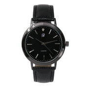 Genuine Real Diamond at 12 oclock Elegant and Classy Mens Watch for all Occasions - Easy Reader Simplistic Slashes at every hour - Handsomely Stunning