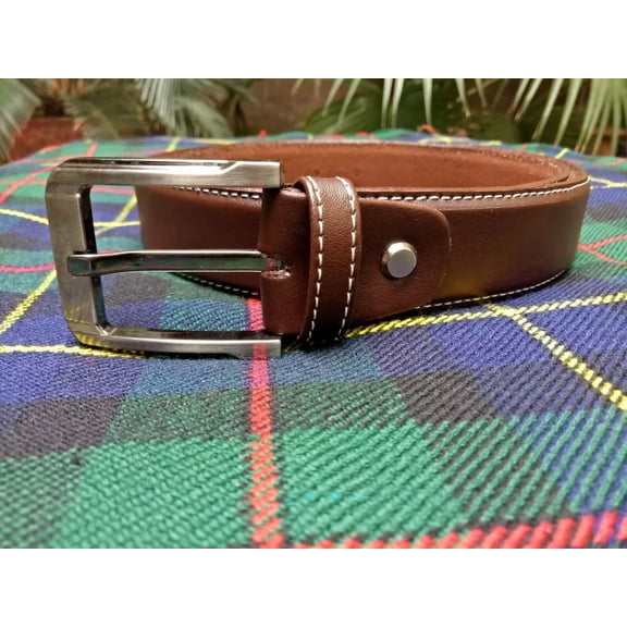 Genuine Real Leather Belt 1.25" Wide, Classic and Durable Design for Men, Perfect for Casual, Formal, and Everyday Wear