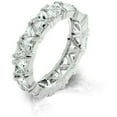 thumbnail image 1 of Genuine Rhodium Plated Eternity Band Featuring Pave Trillion Cut Clear CZ - Size 5, 1 of 1