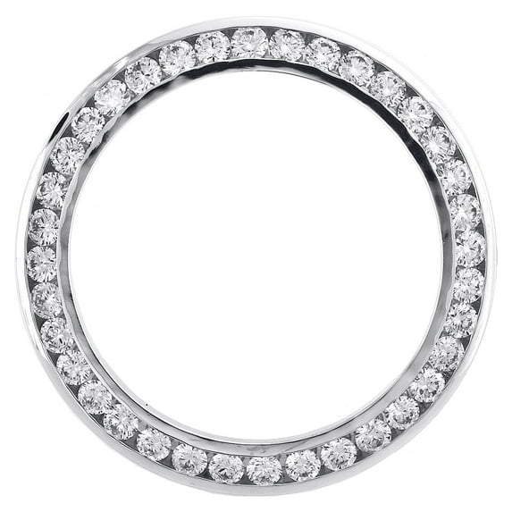 Genuine Round Diamond 10 Points Channel Set Bezel For 36mm Rolex DateJust 3.6 CT
