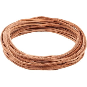 Genuine Round Leather Cord 5m x 1.5mm Natural Leather String Top Grain Cowhide Suede Rope Yak Hide Braiding Threads for DIY Crafts Bracelet Necklace Keychains Jewelry Making Dark Salmon Brown