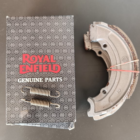 Genuine Royal Enfield Rear Brake Shoe Kit with Spring for Classic, Bullet & Electra (350cc & 500cc) Part no-888337