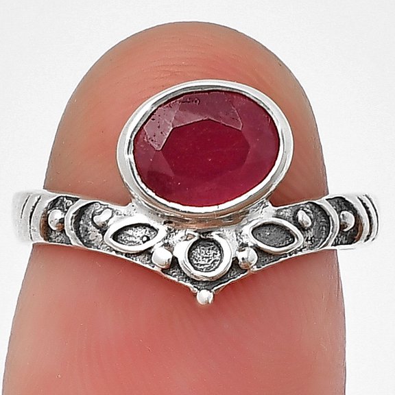 Genuine Ruby 925 Sterling Silver Ring s.6 Jewelry DGR1121_G_6 R-1046