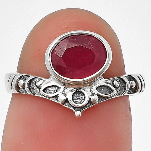 Genuine Ruby 925 Sterling Silver Ring s.7 Jewelry DGR1121_G_7 R-1046