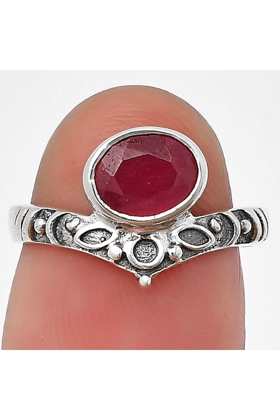 Genuine Ruby 925 Sterling Silver Ring s.8 Jewelry DGR1121_G_8 R-1046