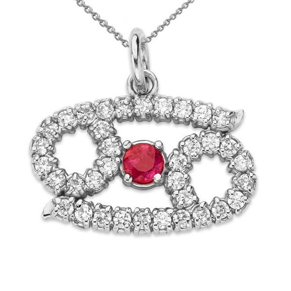 Genuine Ruby Pendant Necklace In Sterling Silver (22 Inches)