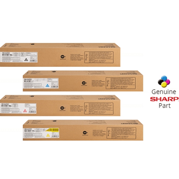 Genuine SHARP MX-4050V Toner Cartridges 4-Pack (Black, Cyan, Magenta, Yellow) For MX4050V Printers OEM Sharp