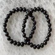 Genuine SHUNGITE Crystal Bracelet 8mm - Round Beads - Beaded Bracelet, EMF Protection, Handmade Jewelry, Healing Crystal Bracelet