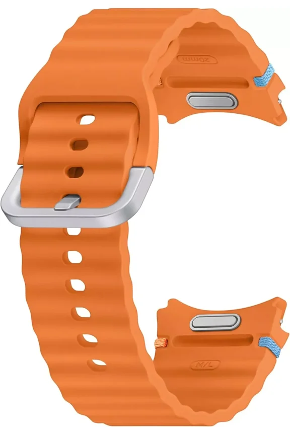 Genuine Samsung Galaxy Watch 7 6 5 Replacement Sport Band Rubber One Click Strap Orange Size S/M