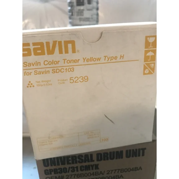Genuine Savin 5239 Type H Toner Yellow Sdc 103 103A 103E