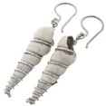 thumbnail image 1 of Genuine Sea Shell Fossil 925 Sterling Silver Dangle Drop Earrings, 1 1/4", 1 of 2