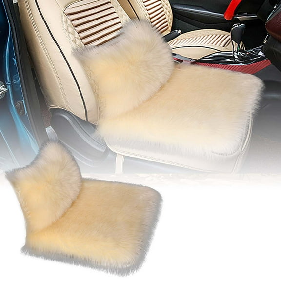 Sheepskin Car Seat Cover, Long Wool Universal Seat Cushion for Auto, SUV, Truck and Office Chair, Non- & Warm