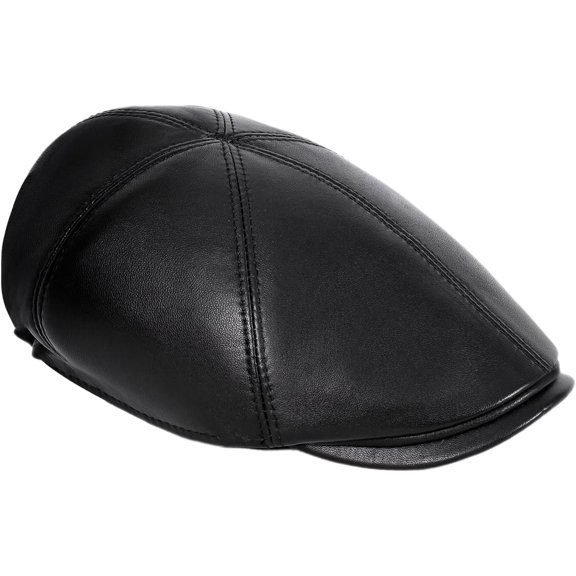 Genuine Sheepskin Leather 6 Panel Ivy Caps, Newsboy Cap, en's