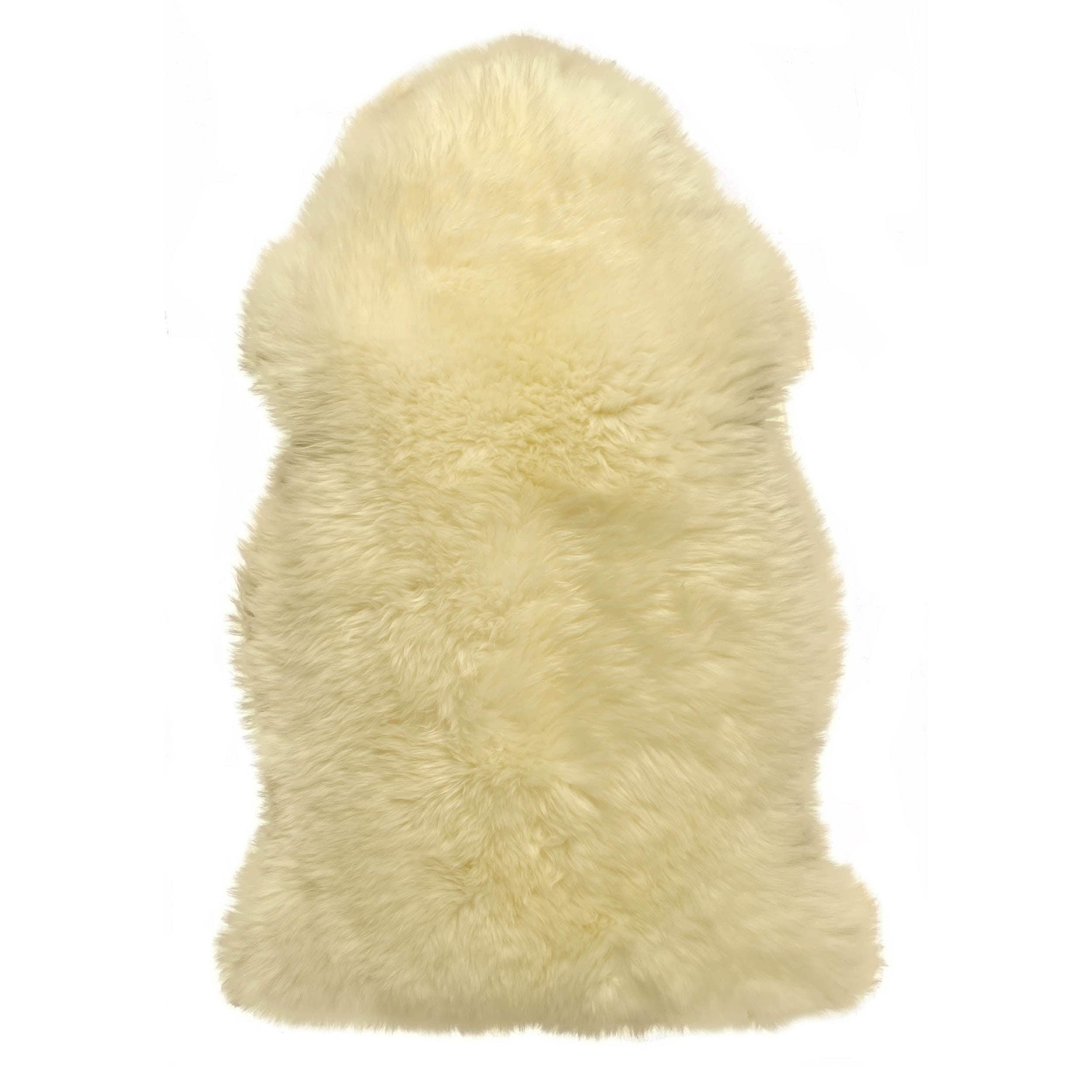 Genuine Sheepskin Rug Extra Soft Natural Pelt Champagne , Single Pelt 2' X 3'