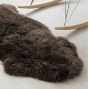 Genuine Sheepskin Rug Extra Soft Natural Pelt Dark Brown , Single Pelt 2 x 3