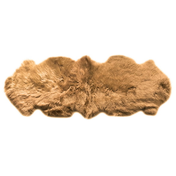 Genuine Sheepskin Rug Extra Soft Natural Pelt Honey , Double Pelt 2' X 6'