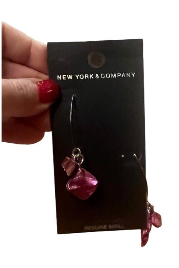 Genuine Shell pink purple Butterfly Earrings New York & Company Great Gift 2