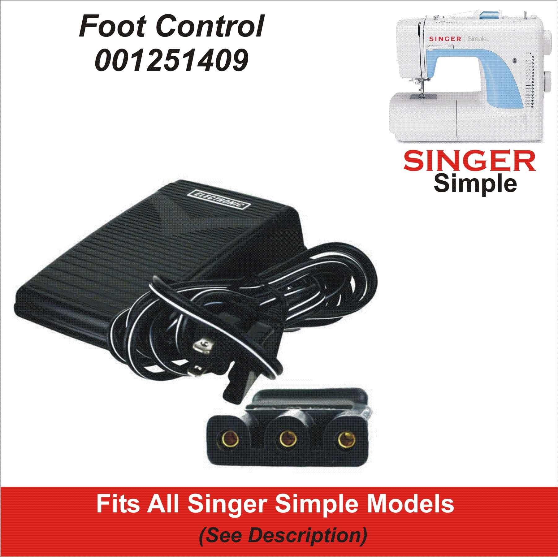 Singer Compatible General Purpose (Zig Zag) Presser Foot Fits Simple Models