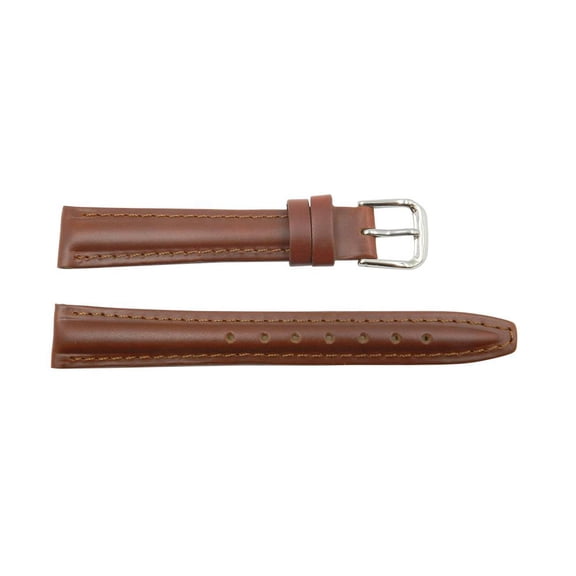 Genuine Smooth Leather Brown Matte 16mm Watch Strap