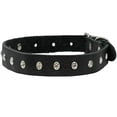thumbnail image 1 of Genuine Soft Black Leather Crystal Glass Rhinestone Studded Dog Collar 7 Sizes (Neck: 8.5"-12.5"; 5/8" Wide), 1 of 2