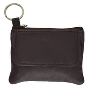 Genuine Soft Leather Change Purse with Zipped Closure and Keyring 955 C