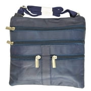 Genuine Soft Leather Cross Body Bag Purse Shoulder Bag 5 Pocket Organizer Micro Handbag Travel Wallet Many Colors