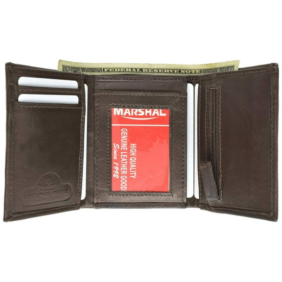 Genuine Soft Leather Tri-fold ID Coin Credit Card Holder Mens Wallet 536