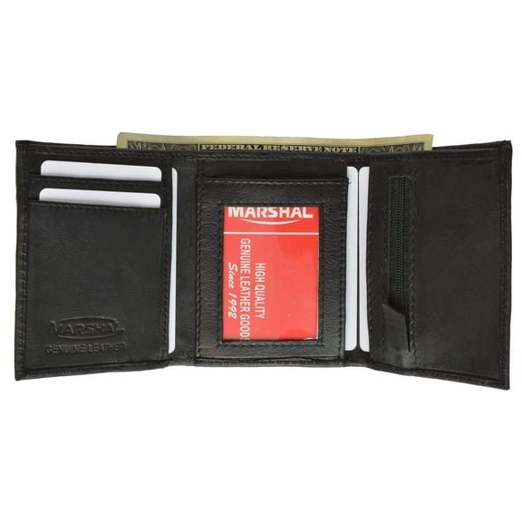 Genuine Soft Leather Tri-fold ID Coin Credit Card Holder Mens Wallet 536