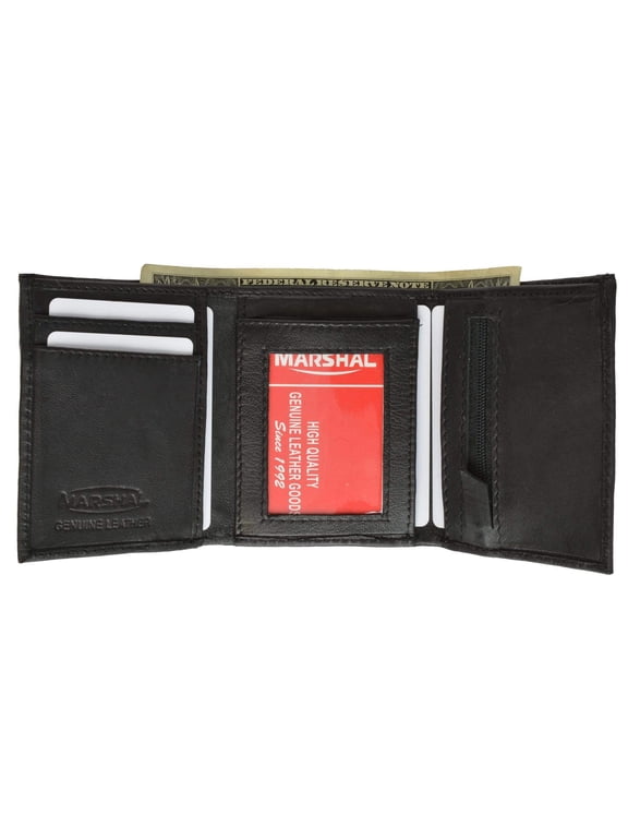 Genuine Soft Leather Tri-fold ID Coin Credit Card Holder Mens Wallet 536