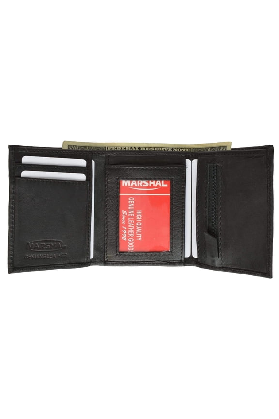 Genuine Soft Leather Tri-fold ID Coin Credit Card Holder Mens Wallet 536