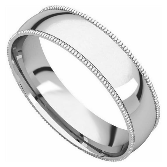 Genuine Solid 14k White or Yellow Gold 5mm Standard-fit Milgrain Wedding Band for Men/Women Sizes 4-12