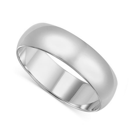 Genuine Solid 14K Yellow or White Gold 6mm Standard-Fit Polished Wedding Band – Classic Gold Ring for Men or Women, Sizes 5–12