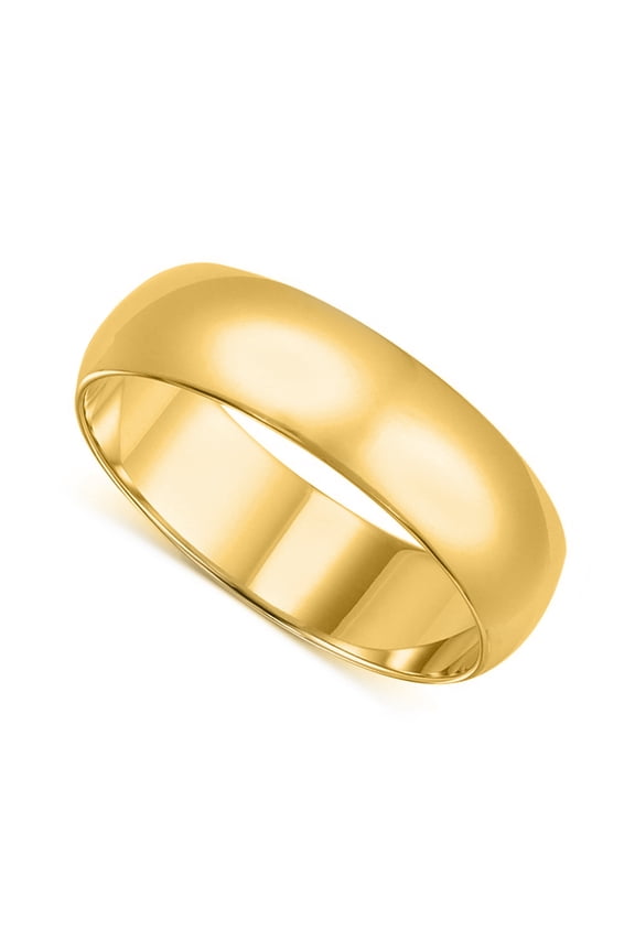 Genuine Solid 14K Yellow or White Gold 7mm Standard-Fit Polished Wedding Band – Classic Gold Ring for Men or Women, Sizes 5–12