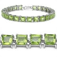 thumbnail image 1 of Genuine Square Peridot Bracelet in Sterling Silver, 1 of 1