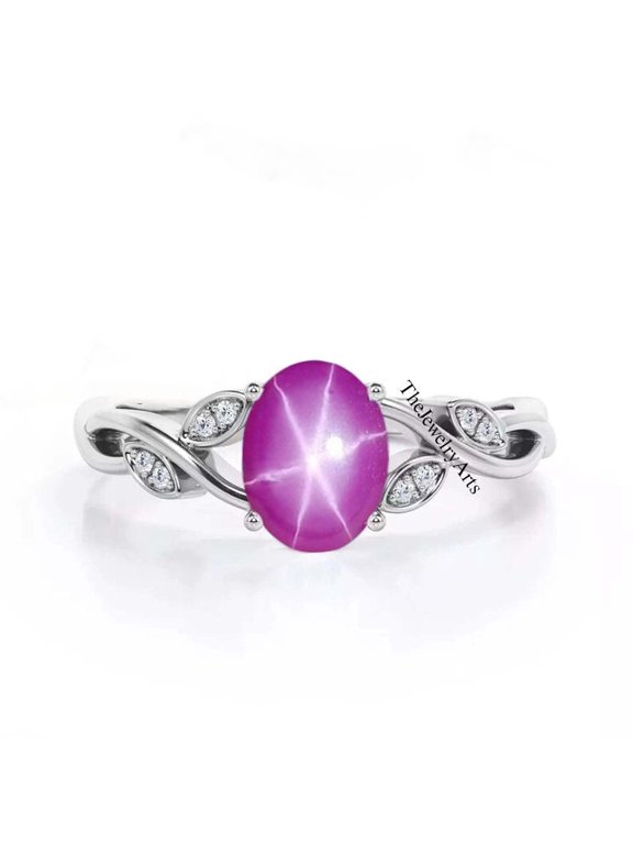 Genuine Star Ruby Ring, 925 Sterling Silver, Star Ruby Ring, Lindy Star Ring, Star Gemstone Ring, Birthstone Gift