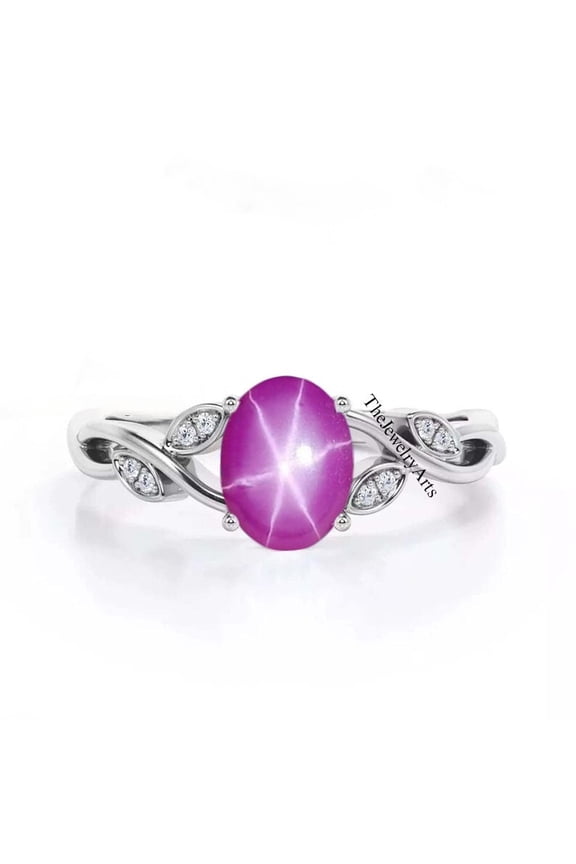 Genuine Star Ruby Ring, 925 Sterling Silver, Star Ruby Ring, Lindy Star Ring, Star Gemstone Ring, Birthstone Gift