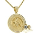 thumbnail image 1 of Genuine Sterling Silver 14K Gold Over Freemason Masonic G Compass Pendent Charm, 1 of 5