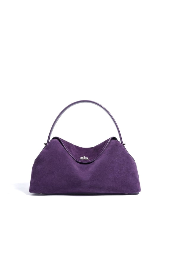 Genuine Leather Flap Bag, Women's Suede Underarm Hobo Shoulder Crossbody Purse